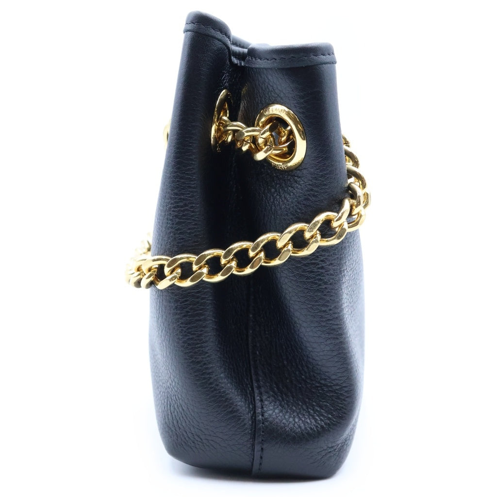 CELINE(セリーヌ) ニュースペーパー ミディアム チェーンショルダーバッグ ブラック レザー レディース