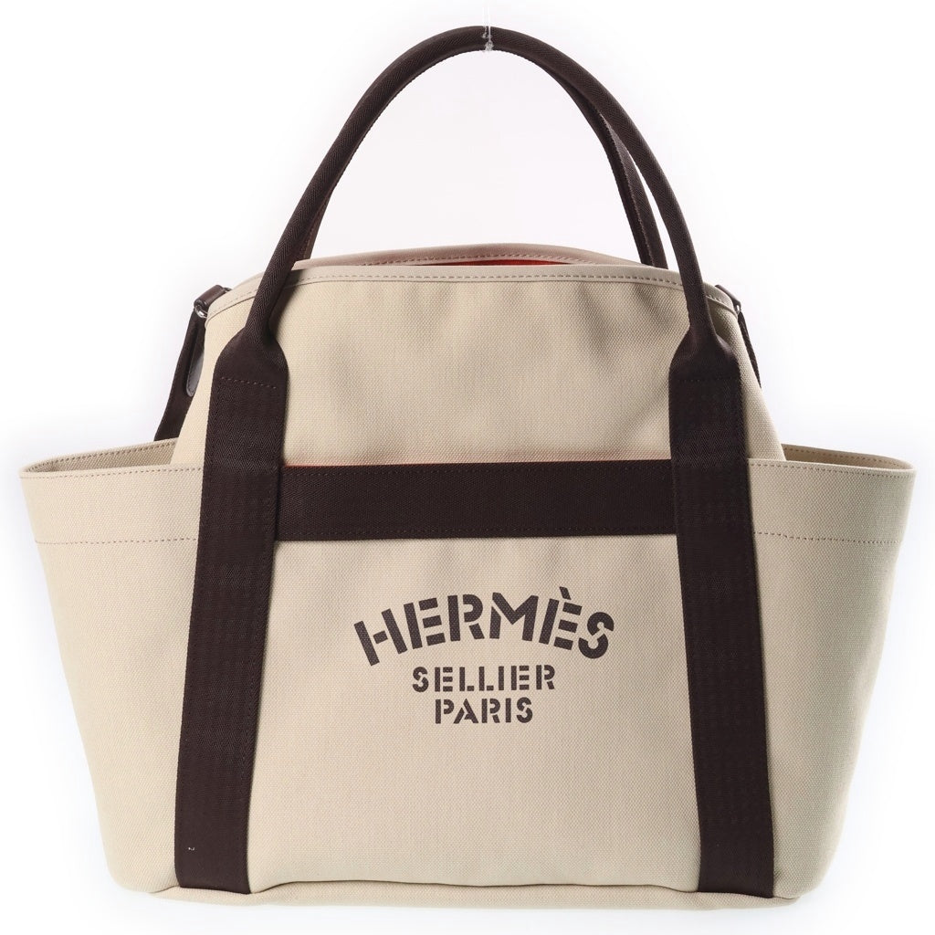 HERMES(エルメス) サックドパンサージュ トートバッグ グルーム ベージュ・サブール トワルシェブロン K刻印 レディース