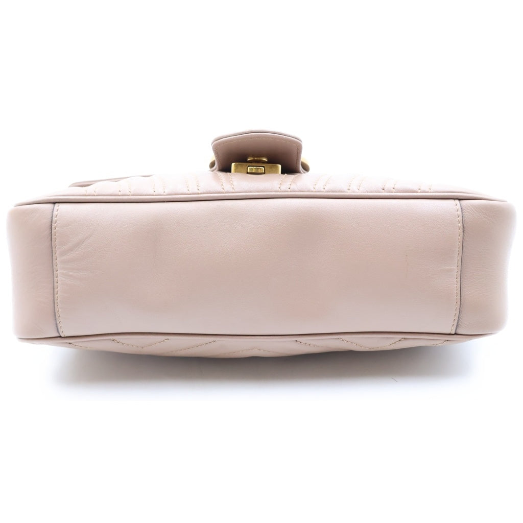 GUCCI(グッチ) GGマーモント ハートステッチ ショルダーバッグ ピンク レザー 443497