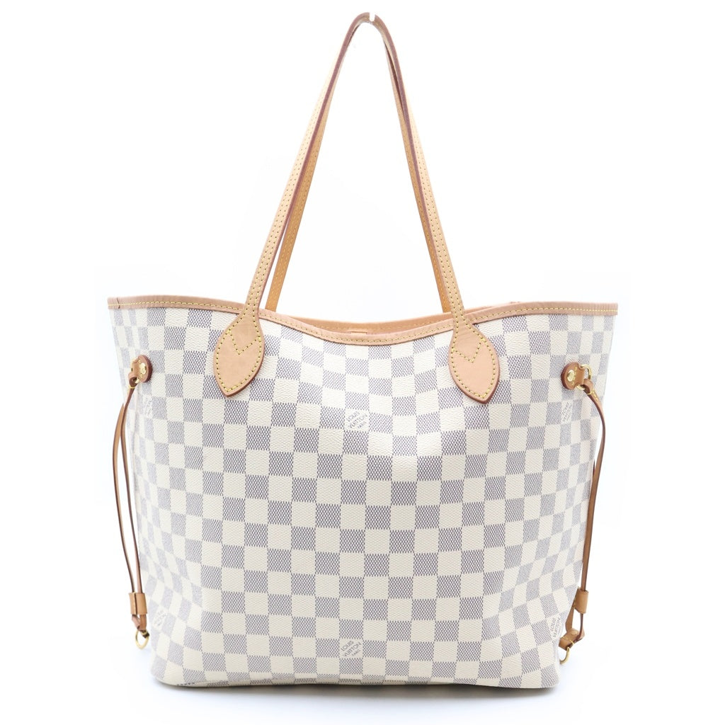 LOUIS VUITTON(ルイヴィトン) ダミエ・アズール ネヴァーフル MM トートバッグ ハンドバッグ アイボリー レザー×PVC N40603 ゴールド金具