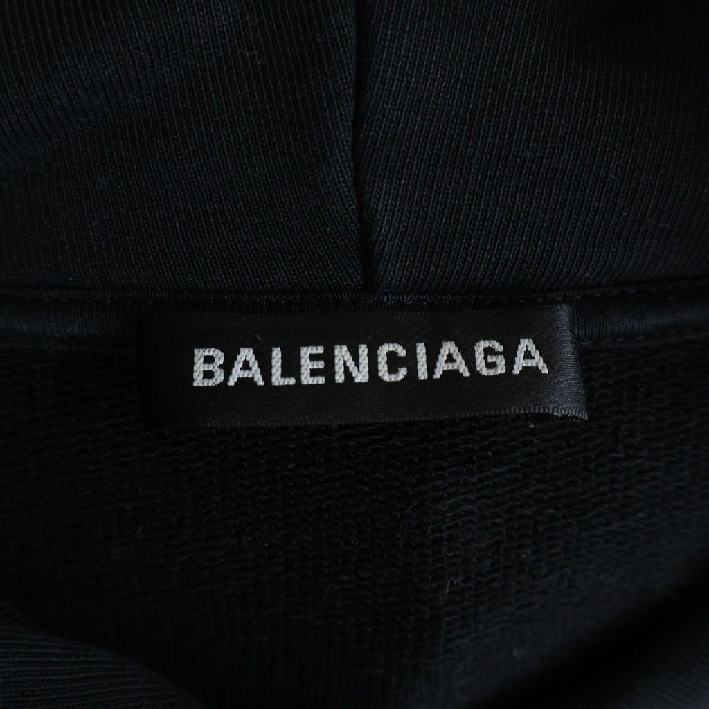 BALENCIAGA(バレンシアガ) バック ロゴ パーカー フーディ コットン ブラック