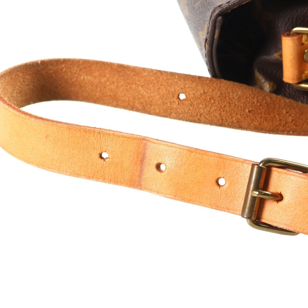 LOUIS VUITTON(ルイヴィトン) モノグラム カルトシエールMM ショルダーバッグ ブラウン レザー×PVC M51253 ゴールド金具 レディース