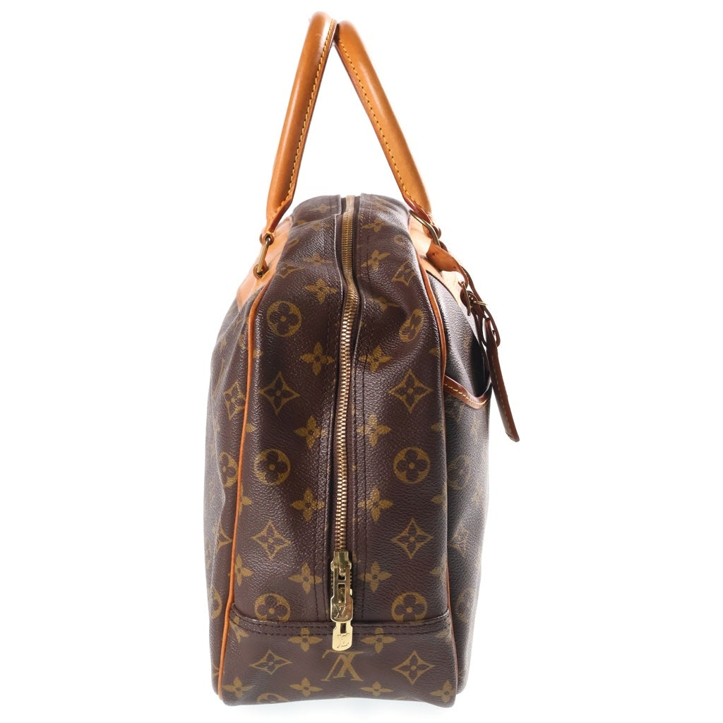 LOUIS VUITTON(ルイヴィトン) モノグラム ドーヴィル ハンドバッグ ブラウン レザー×PVC M47270 ゴールド金具 レディース