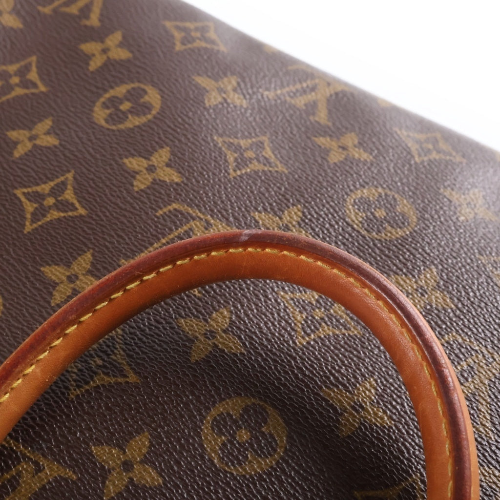 LOUIS VUITTON(ルイヴィトン) モノグラム ドーヴィル ハンドバッグ ブラウン レザー×PVC M47270 ゴールド金具 レディース