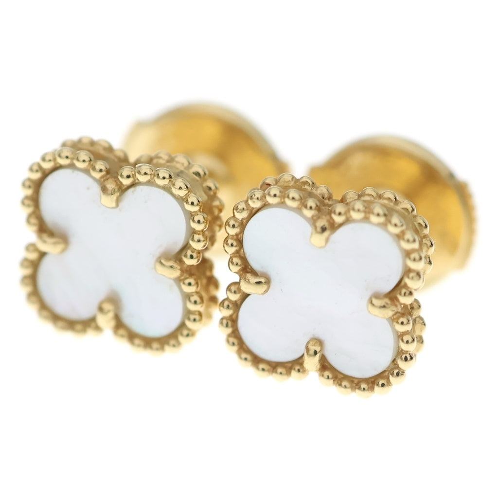 Van Cleef & Arpels(ヴァンクリーフアンドアーペル) スウィートアルハンブラ マザーオブパール ピアス ホワイト×イエローゴールド 750/18KYG VCARA44800 レディース