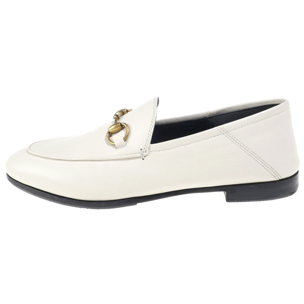GUCCI(グッチ) BRIXTON ブリクストン レザー ホースビット ローファー シューズ ホワイト 414998 レディース