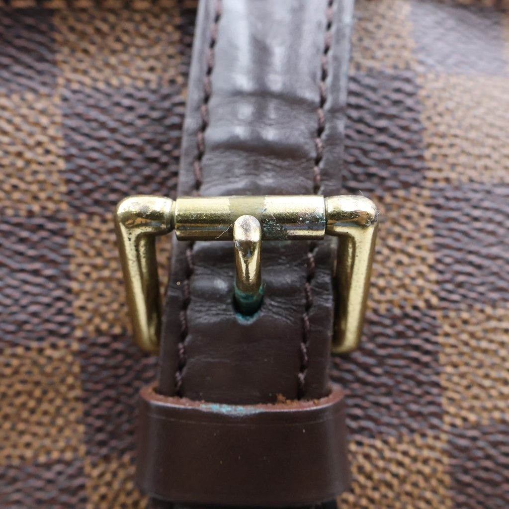 LOUIS VUITTON(ルイヴィトン) ダミエ チェルシー ハンドバッグ トートバッグ ブラウン レザー×PVC N51119 ゴールド金具 レディース