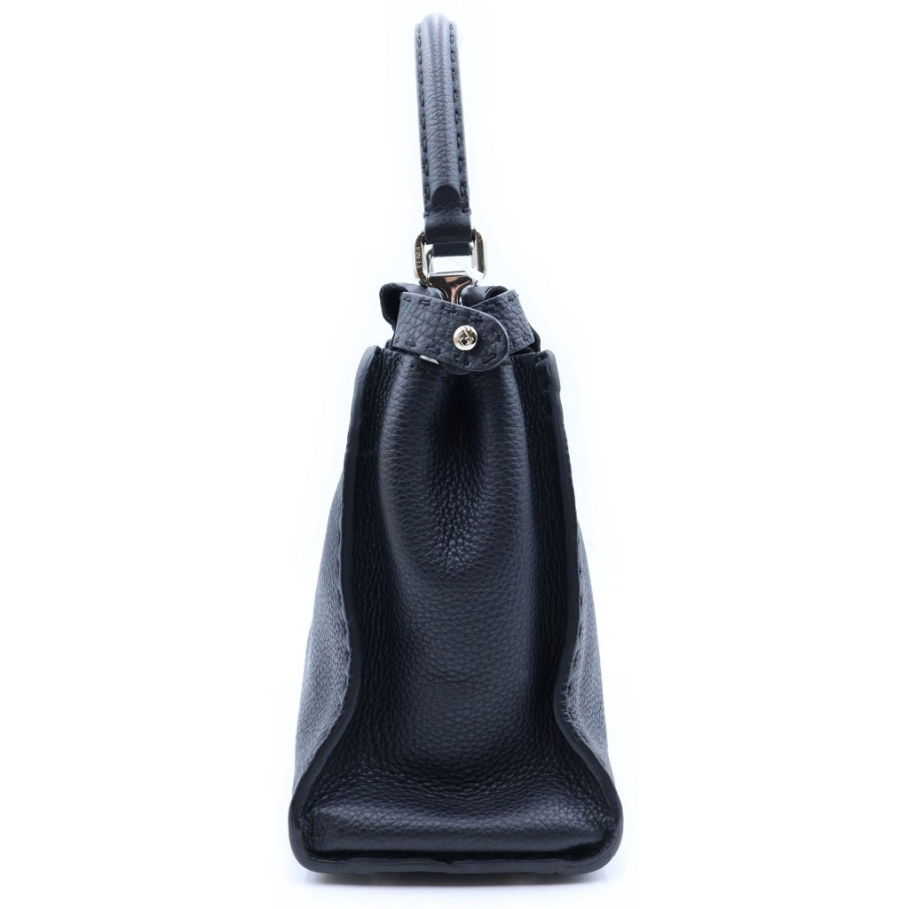 FENDI(フェンディ) ピーカブー セレリア ミディアム レギュラー 2WAYハンドバッグ ショルダーバッグ ブラック レザー 8BN290 シルバー金具 レディース
