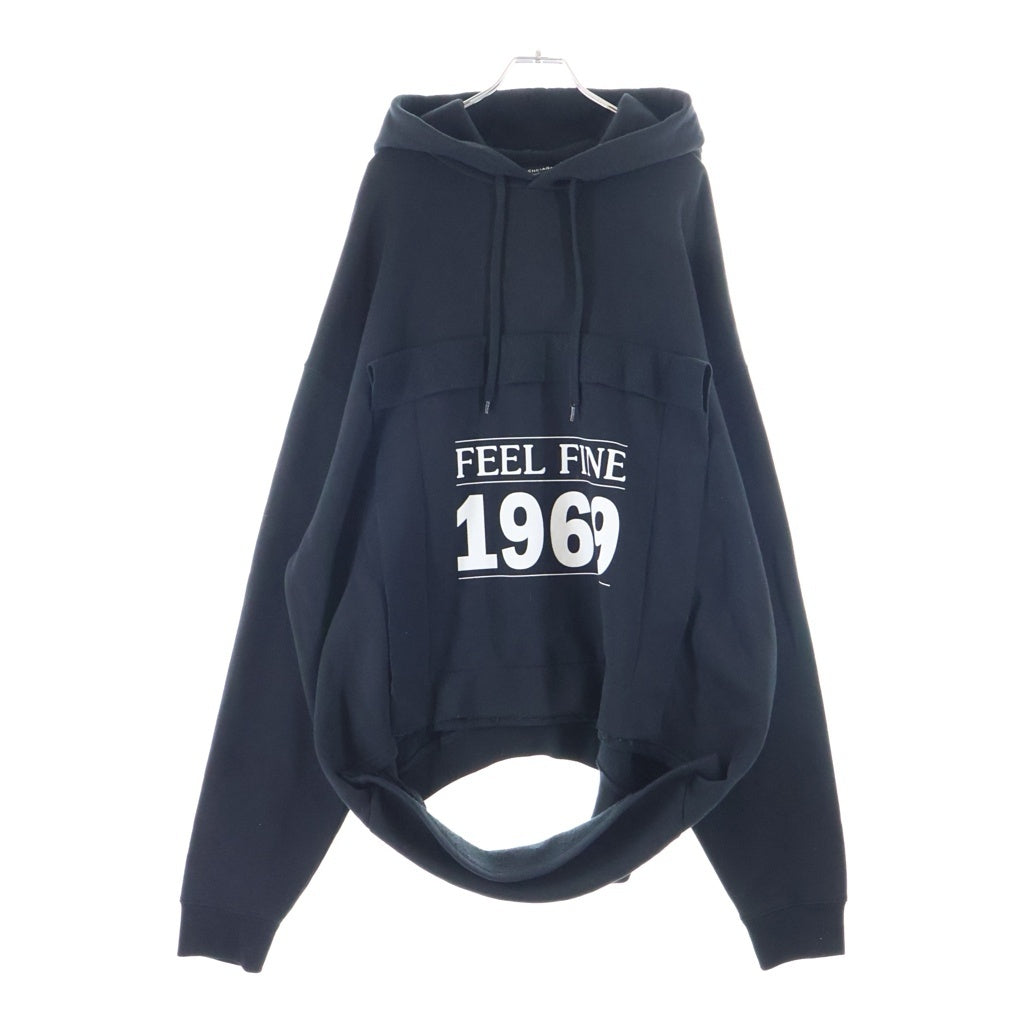 BALENCIAGA(バレンシアガ) 17SS Feel Fine カットオフ プルオーバーパーカー フーディー ブラック 509508 TYK47