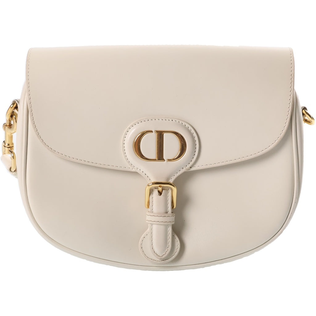 Christian Dior(クリスチャンディオール) ボビー ミディアム ショルダーバッグ ホワイト レザー ゴールド金具 レディース