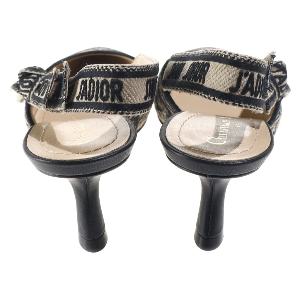 Christian Dior(クリスチャンディオール) J'ADIOR スリングバック パンプス ヒール キャンバス ベージュ/ブラック