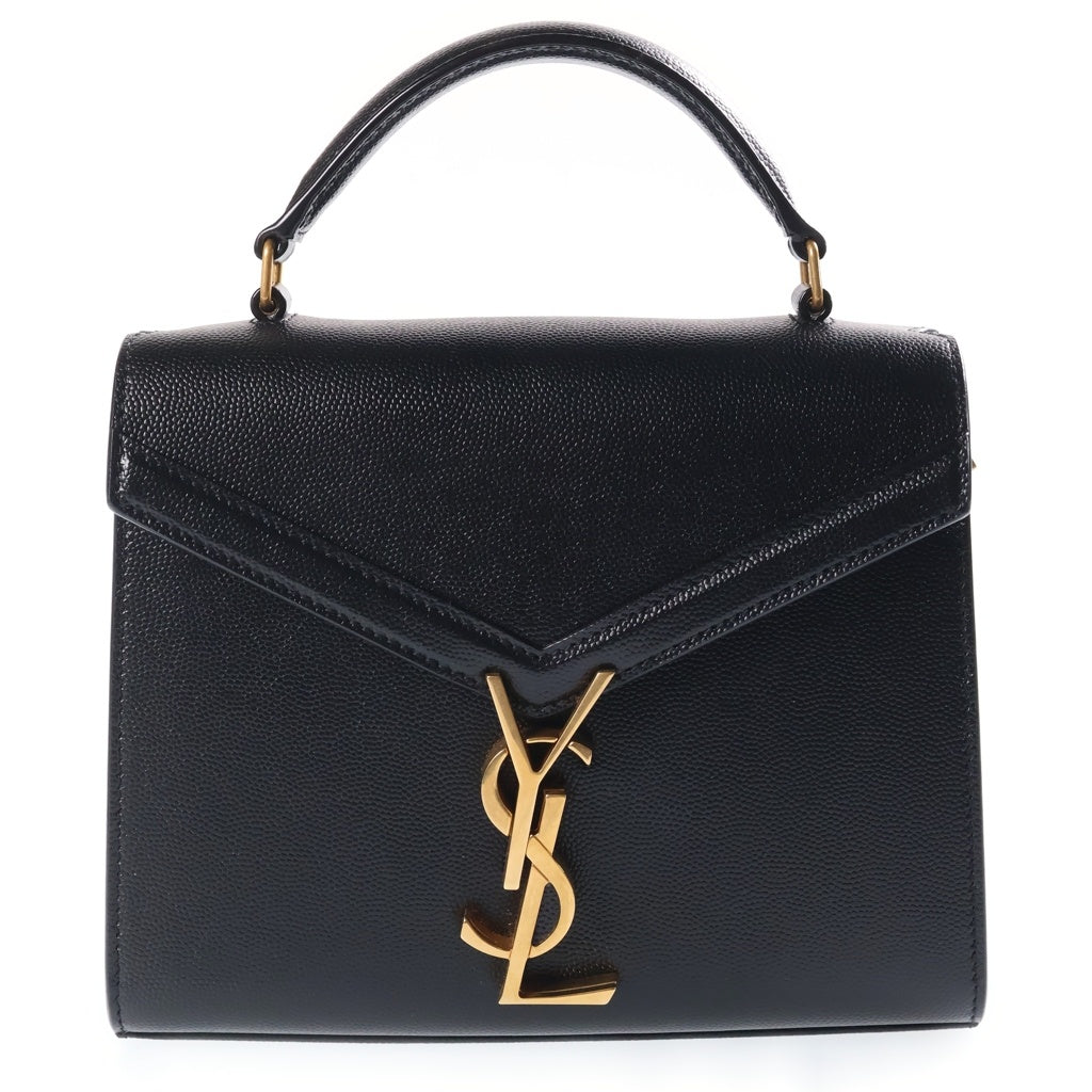 SAINT LAURENT PARIS(サンローランパリ) カサンドラ 2WAYハンドルバッグ ミニ ショルダーバッグ ブラック レザー 578000 ゴールド金具 レディース