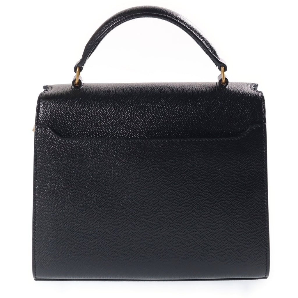 SAINT LAURENT PARIS(サンローランパリ) カサンドラ 2WAYハンドルバッグ ミニ ショルダーバッグ ブラック レザー 578000 ゴールド金具 レディース