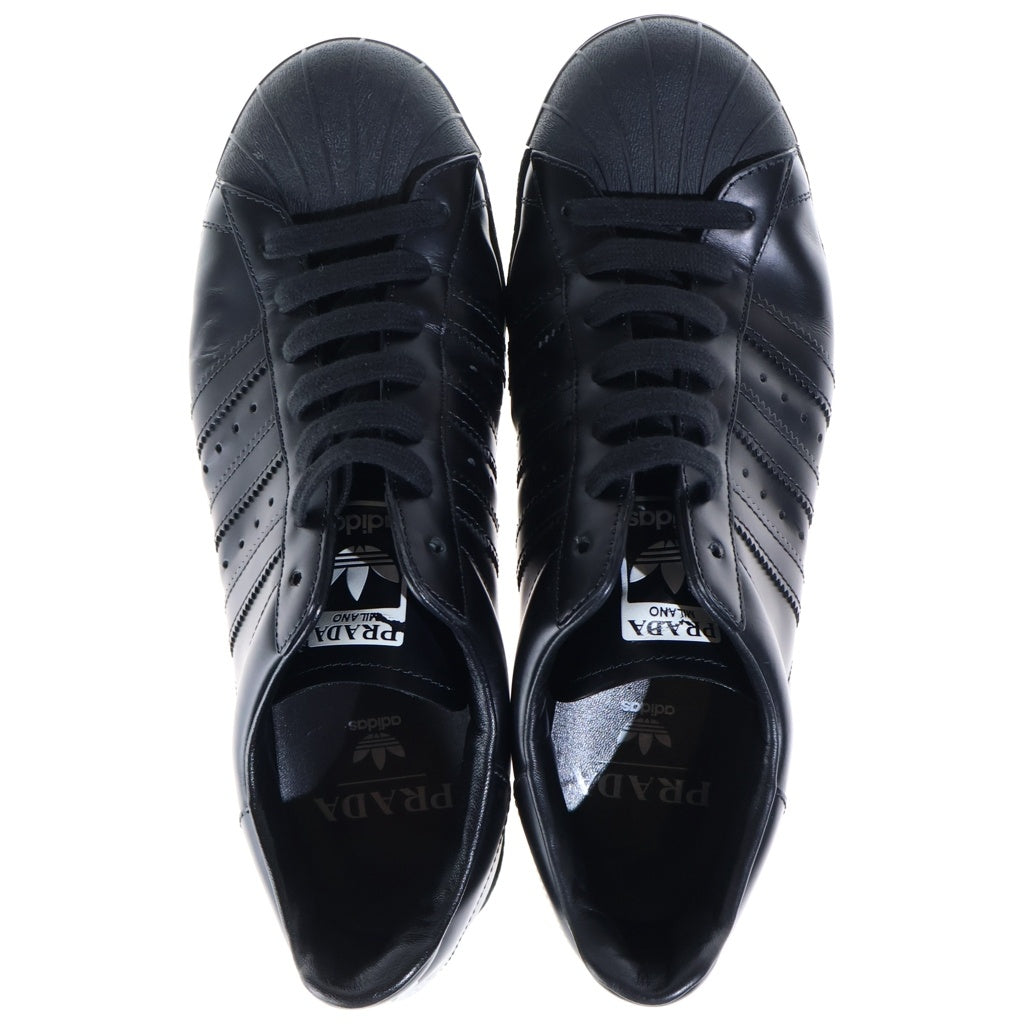 PRADA(プラダ) ×adidas Superstar スーパースター ローカットスニーカー シューズ レザー アディダス US8.5/26.5cm ブラック FW6679