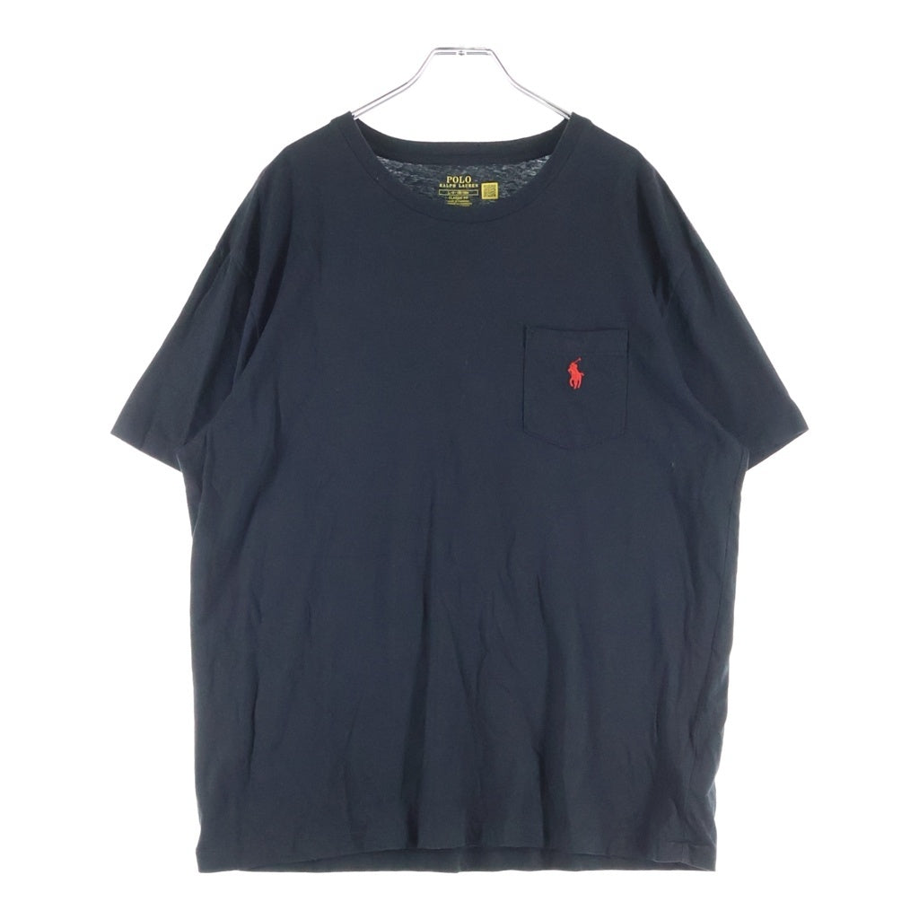 RALPH LAUREN(ラルフローレン) ロゴ刺繍 ポケット 半袖Tシャツ カットソー ブラック レディース