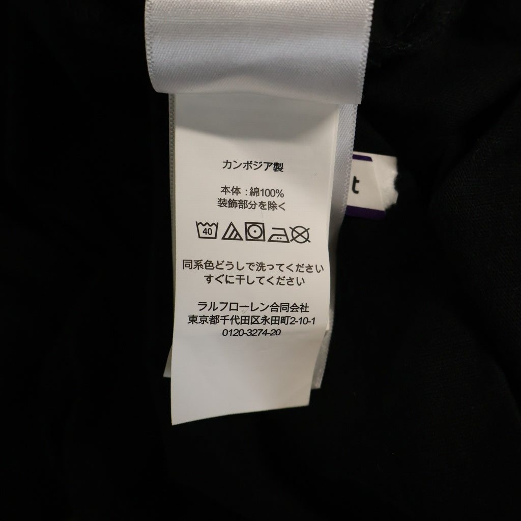 RALPH LAUREN(ラルフローレン) ロゴ刺繍 ポケット 半袖Tシャツ カットソー ブラック レディース