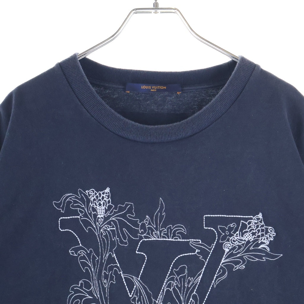 LOUIS VUITTON(ルイヴィトン) 20AW LVフラワー エンブロイダリー 半袖Tシャツ カットソー ネイビー RM202 NPL HJY68W