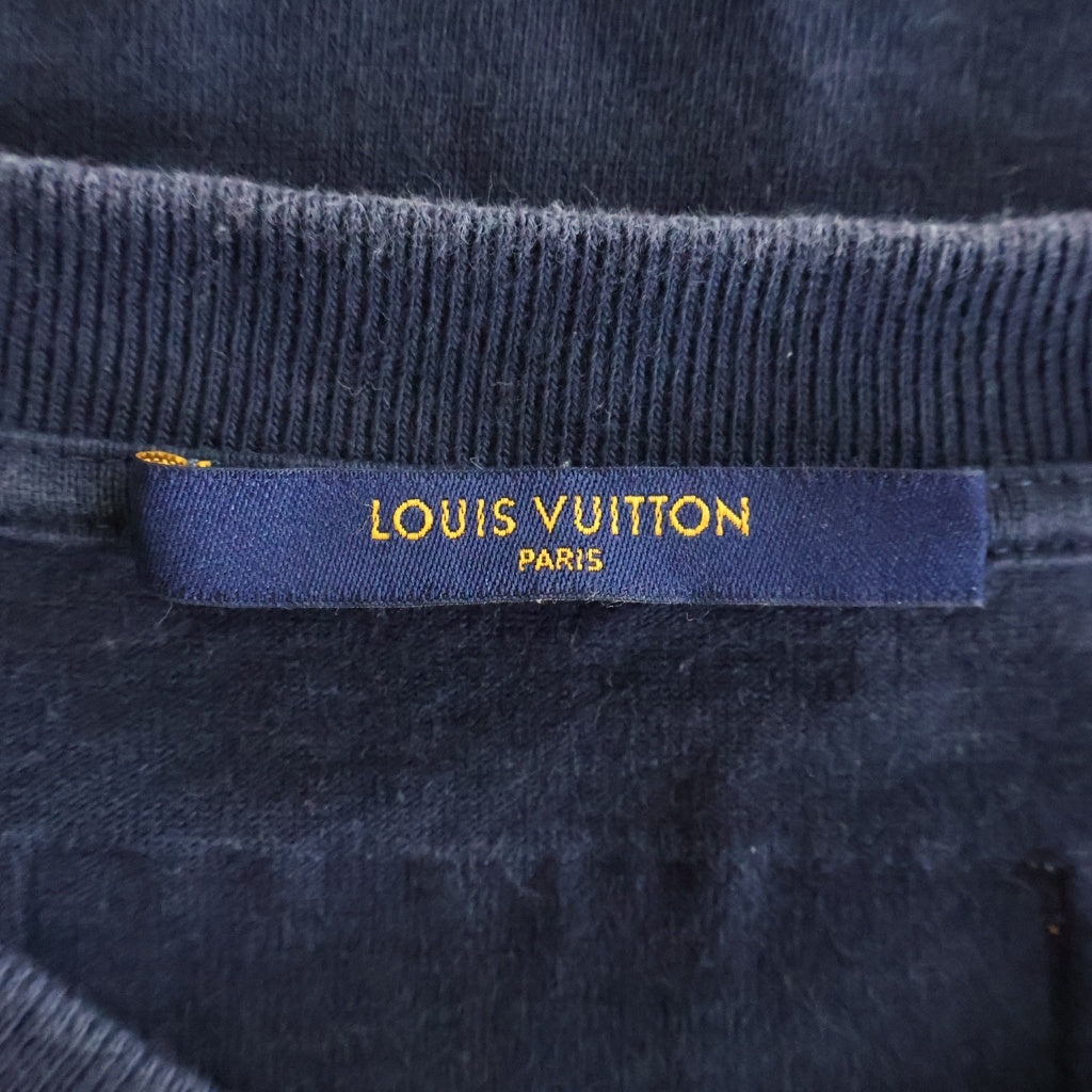 LOUIS VUITTON(ルイヴィトン) 20AW LVフラワー エンブロイダリー 半袖Tシャツ カットソー ネイビー RM202 NPL HJY68W