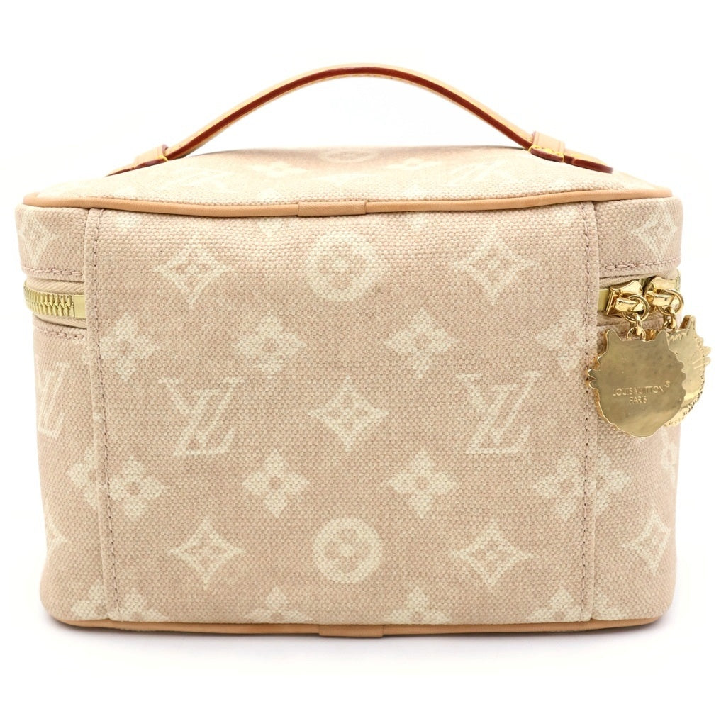 LOUIS VUITTON(ルイヴィトン) ニース・ミニ モノグラム バニティバッグ メイクポーチ ハンドバッグ ベージュ レザー M15170 ゴールド金具 レディース