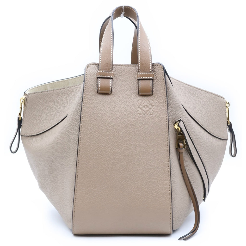 LOEWE(ロエベ) ハンモック スモール ハンドバッグ 2wayショルダー アナグラム レザー ブラウン/グレージュ レディース