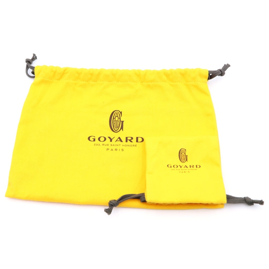 GOYARD(ゴヤール) プリュメ ポーチウォレット ミニショルダーバッグ ブラウン レザー×PVC シルバー金具 レディース