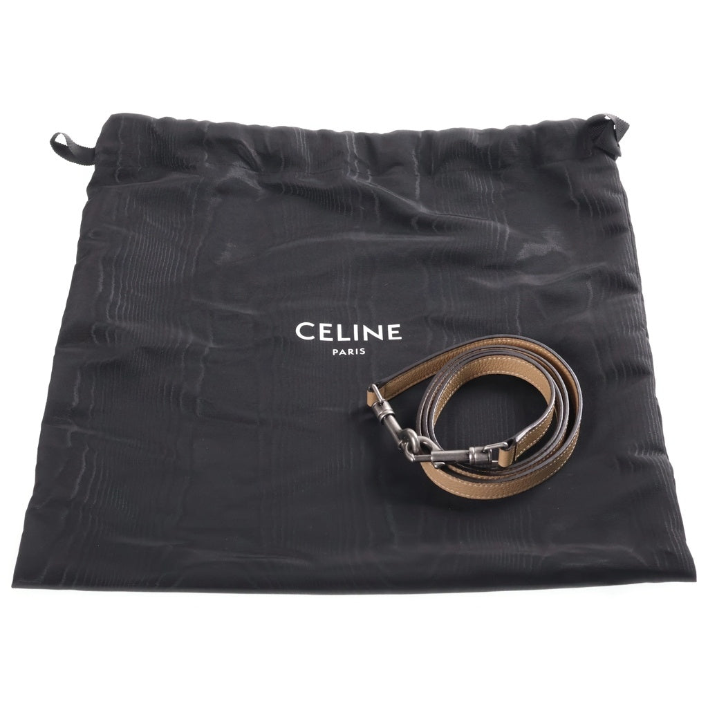 CELINE(セリーヌ) ラゲージナノ 2WAYショルダーバッグ ハンドバッグ ベージュ レザー シルバー金具 レディース