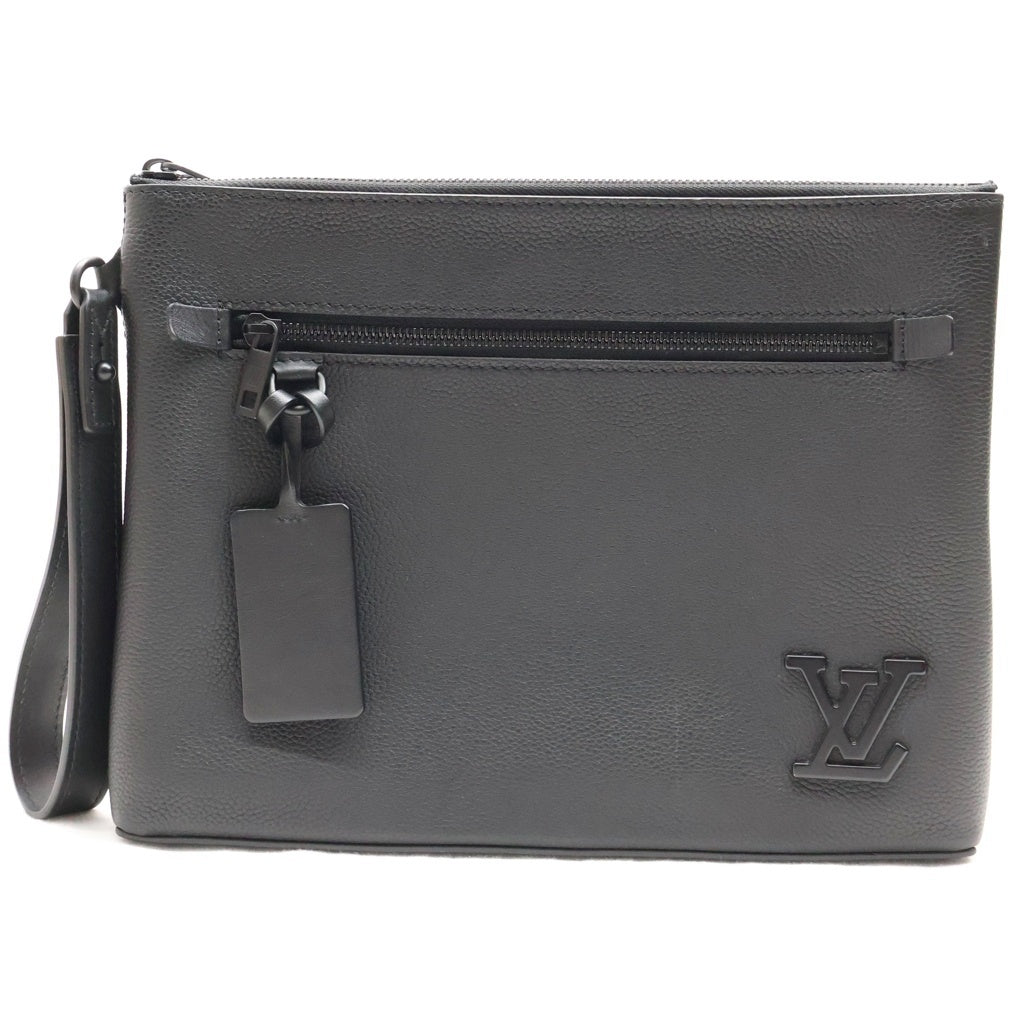 LOUIS VUITTON(ルイヴィトン) LVアエログラム ポシェットクラッチバッグ セカンドバッグ ブラック ノワール レザー×PVC M69837