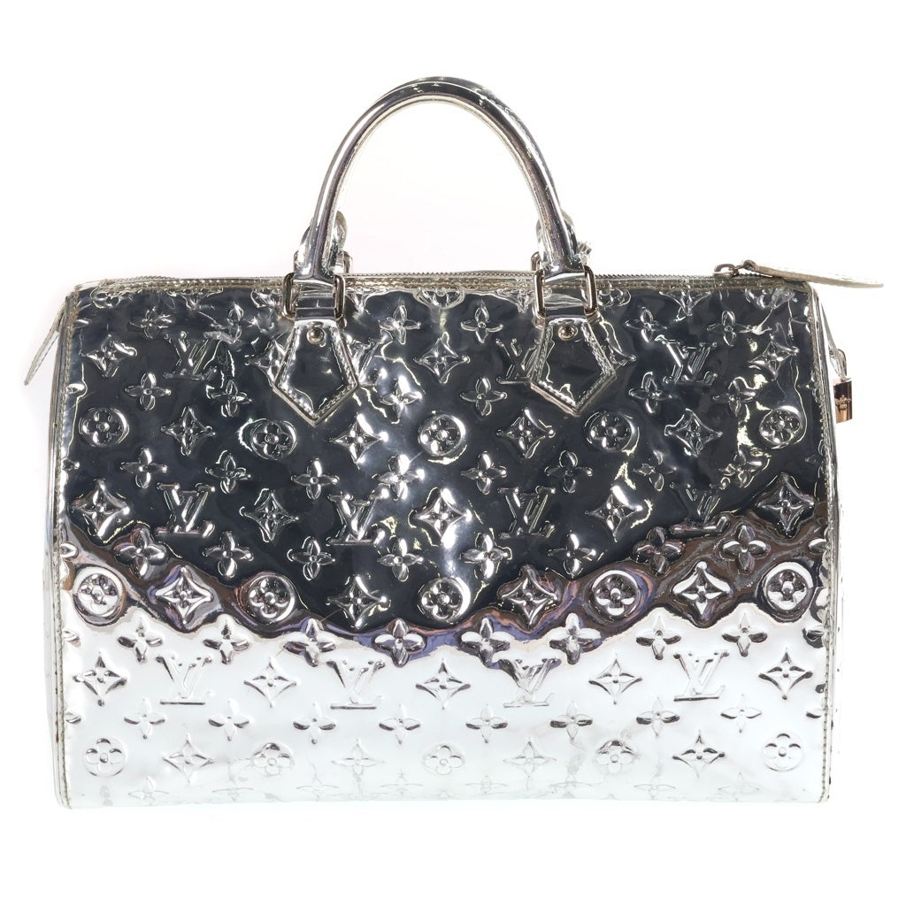 LOUIS VUITTON(ルイヴィトン) モノグラムミロワール スピーディ35 ハンドバッグ ミニボストン シルバー パテント M95786 レディース