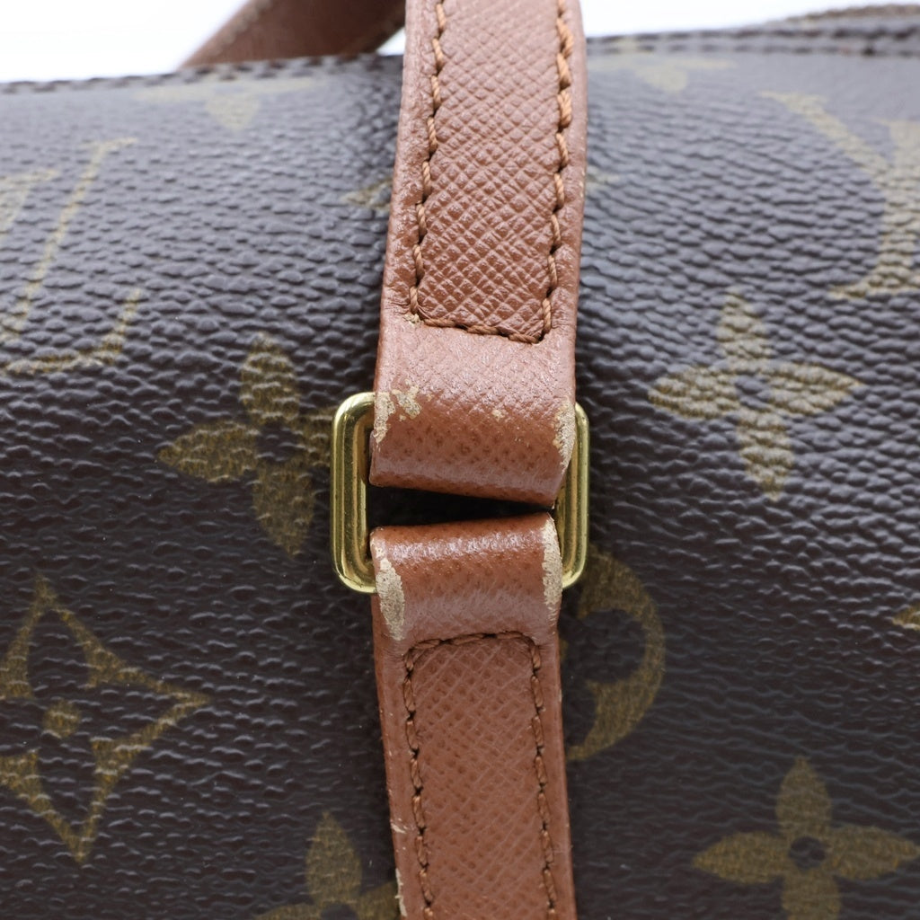 LOUIS VUITTON(ルイヴィトン) モノグラム パピヨン30 ハンドバッグ ブラウン レザー×PVC M51365 ゴールド金具 レディース