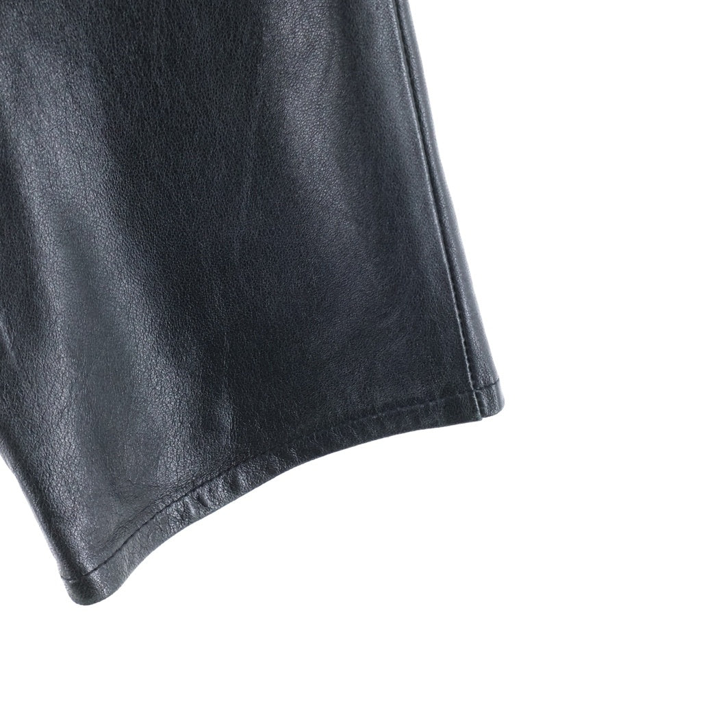 SAINT LAURENT PARIS(サンローランパリ) スリムロングパンツ ブラック ラムレザー 605147