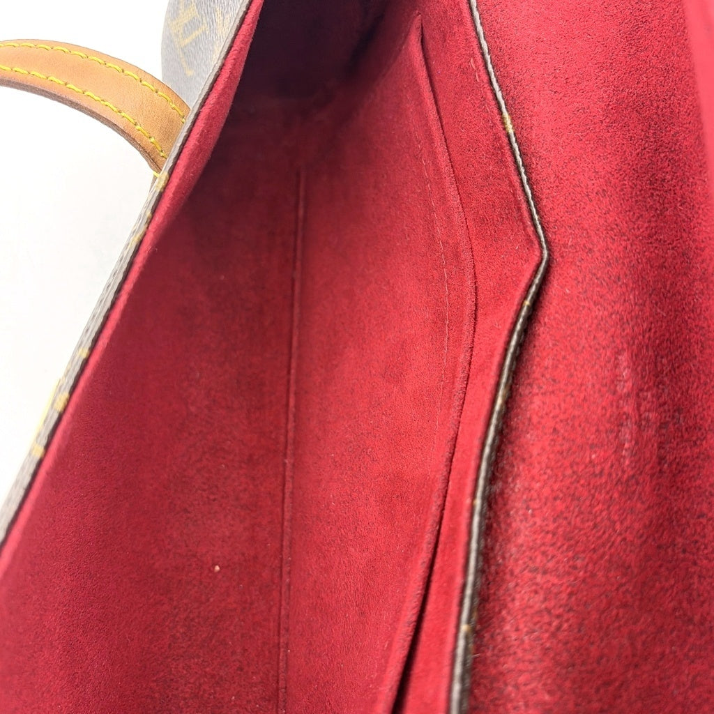 LOUIS VUITTON(ルイヴィトン) モノグラム ソナチネ ハンドバッグ ブラウン レザー×PVC M51902 ゴールド金具