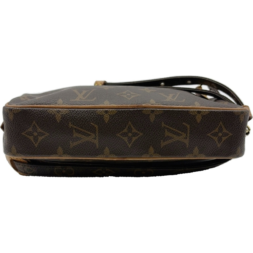LOUIS VUITTON(ルイヴィトン) モノグラム ポシェットマルリー バンドリエール ショルダーバッグ ブラウン レザー M51828 レディース