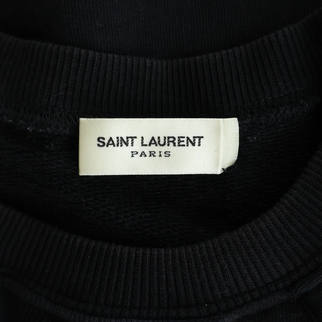 YVES SAINT LAURENT(イヴサンローラン) カットオフ ノースリーブスウェット タンクトップ コットン ブラック 314686