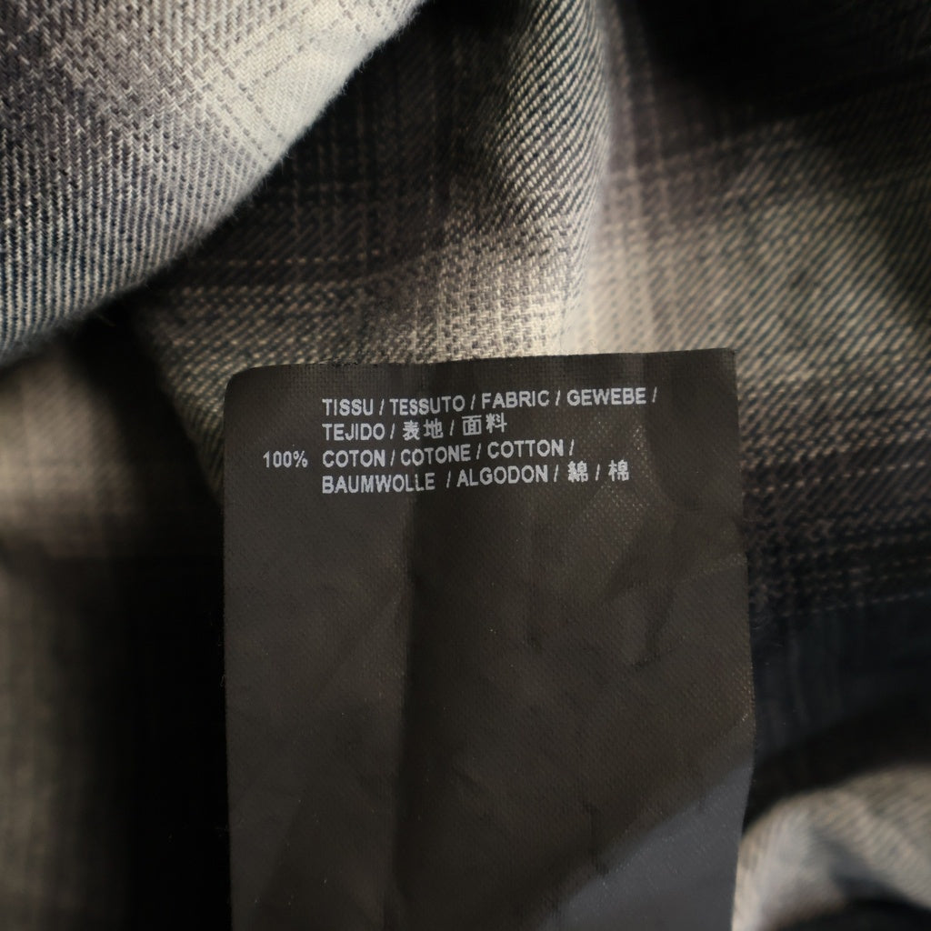 YVES SAINT LAURENT(イヴサンローラン) オンブレチェック ウエスタン 長袖 シャツ ブラック 396678