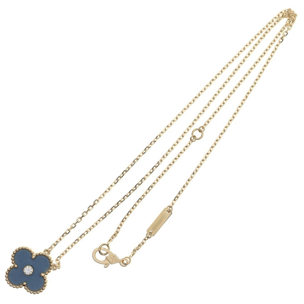 Van Cleef & Arpels(ヴァンクリーフアンドアーペル) ヴィンテージアルハンブラ ブルーグレーポーセリン ネックレス イエローゴールド 2026年ホリデー Au750YG VCARPRTH00