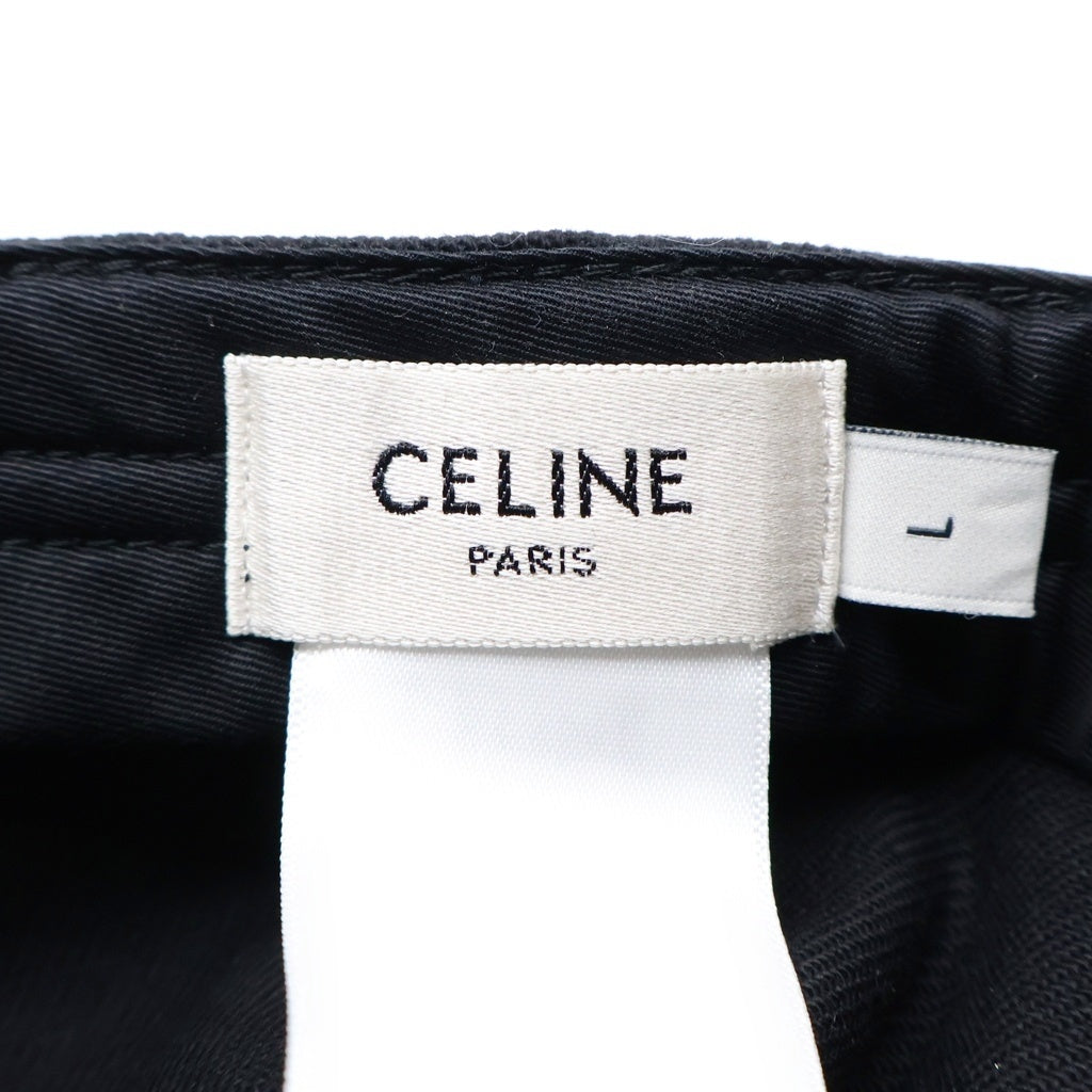 CELINE(セリーヌ) トリオンフ ベースボール キャップ 帽子 コットン ブラック レディース