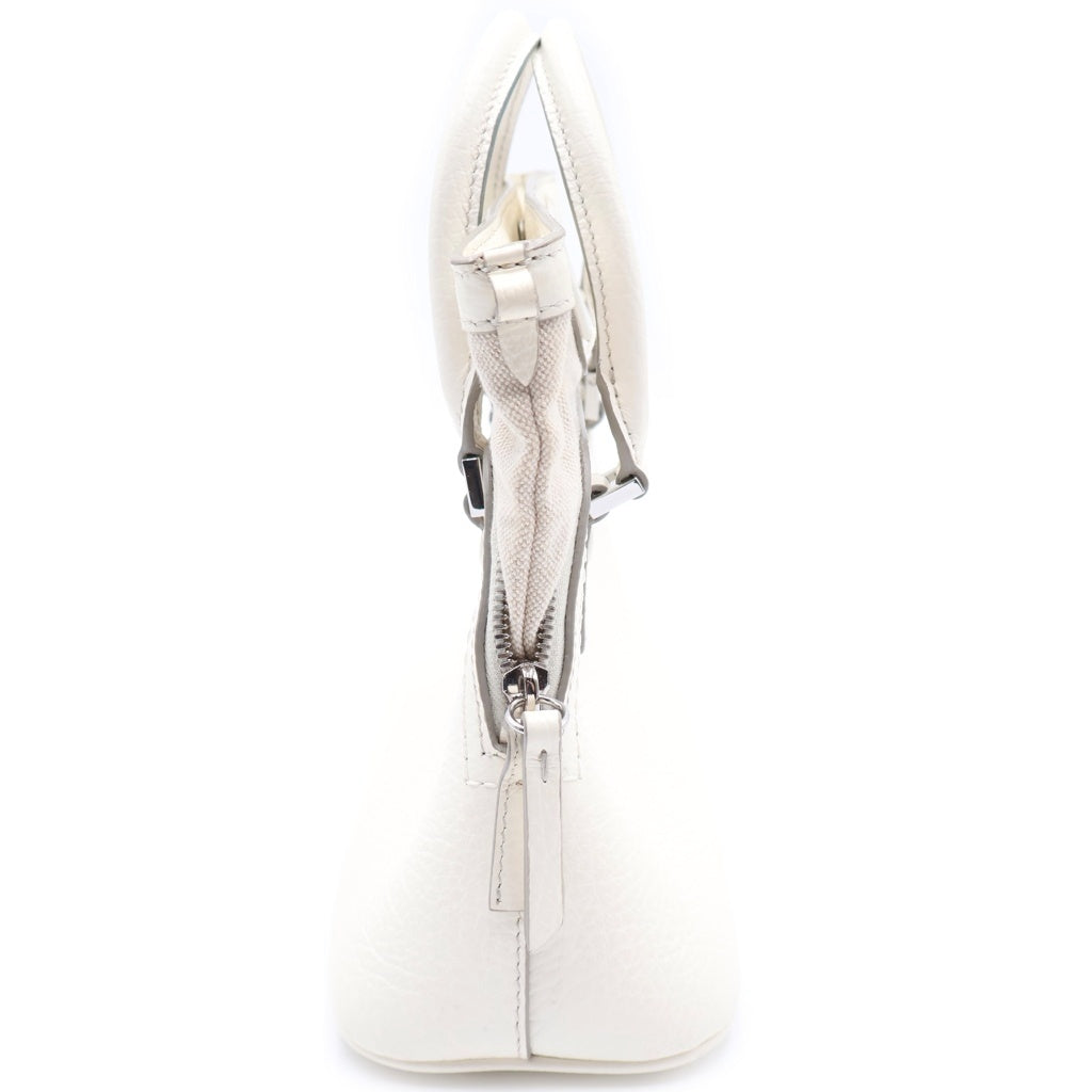 Maison Margiela(メゾンマルジェラ) 5AC ベビー 2WAYハンドバッグ チェーンショルダーバッグ ホワイト レザー シルバー金具