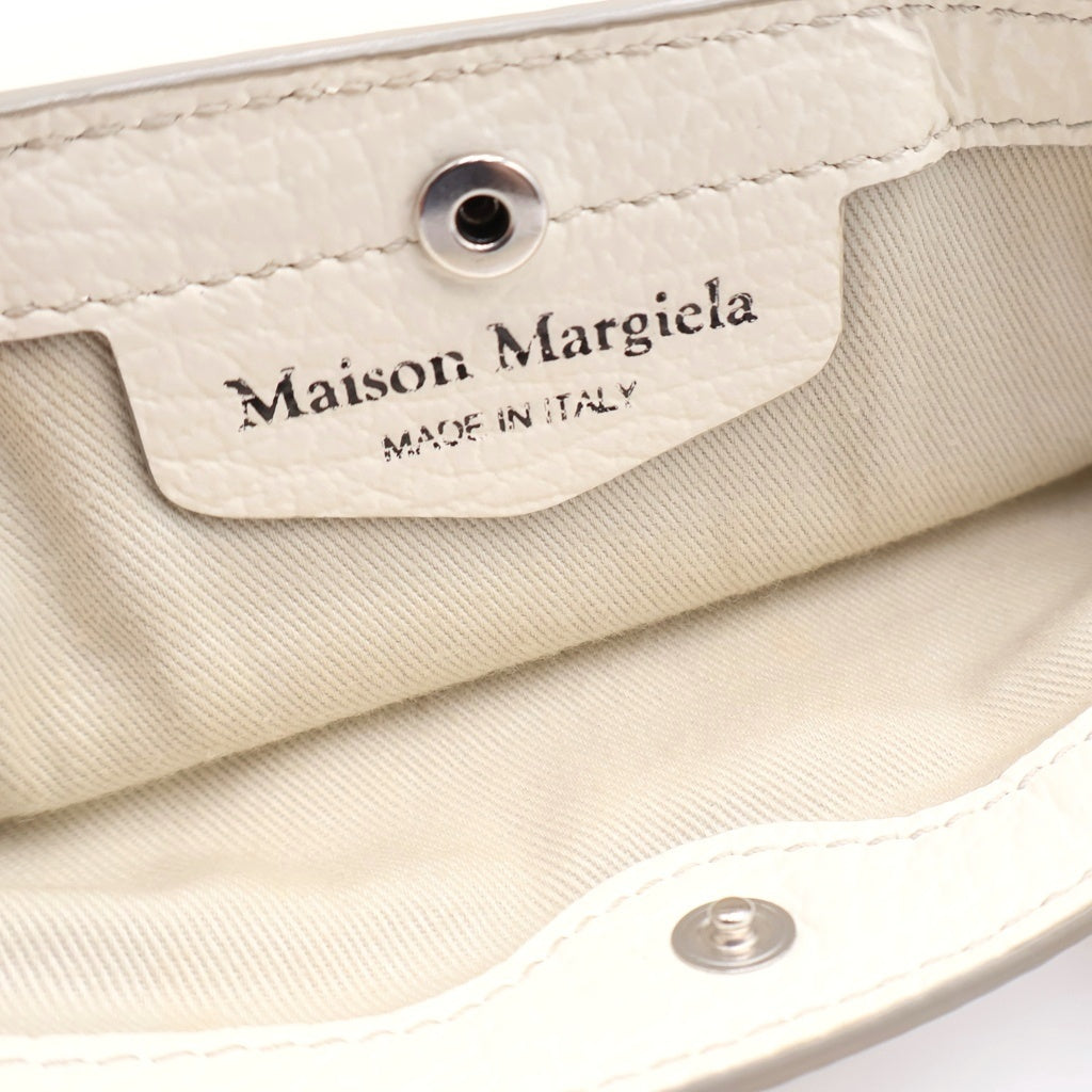 Maison Margiela(メゾンマルジェラ) 5AC ベビー 2WAYハンドバッグ チェーンショルダーバッグ ホワイト レザー シルバー金具