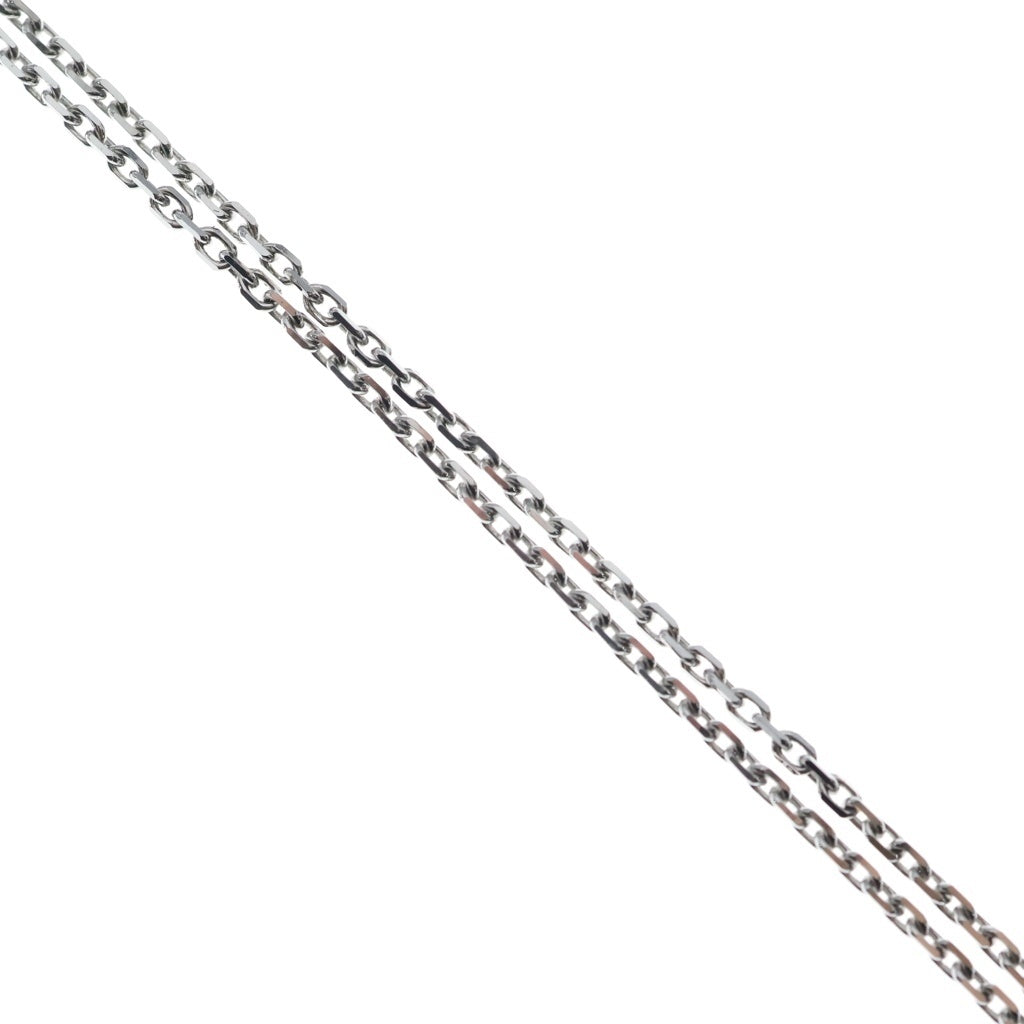 Van Cleef & Arpels(ヴァンクリーフアンドアーペル) ヴィンテージアルハンブラ カルセドニー ネックレス ペンダント チェーン ライトブルー×ホワイトゴールド Au750WG