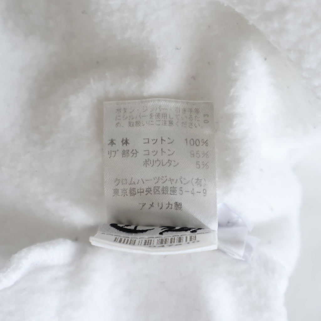 CHROME HEARTS(クロムハーツ) Vertical Arm Logo Zip Up Hoodie バーティカルアームロゴ ジップアップフーディー パーカー ホワイト レディース
