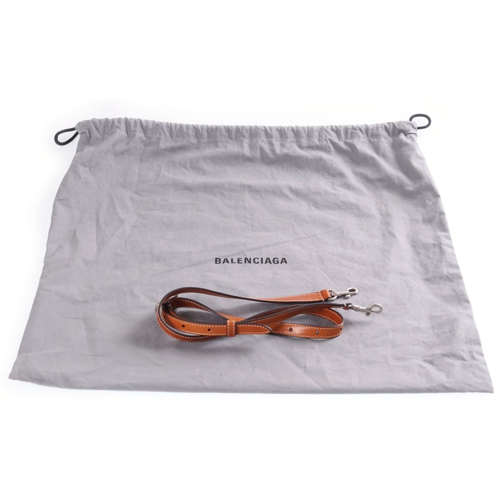 BALENCIAGA(バレンシアガ) BEL AIR ベルエア キャリーオールバッグ ミニ シルバー金具 スムースレザー ブラウン 835732
