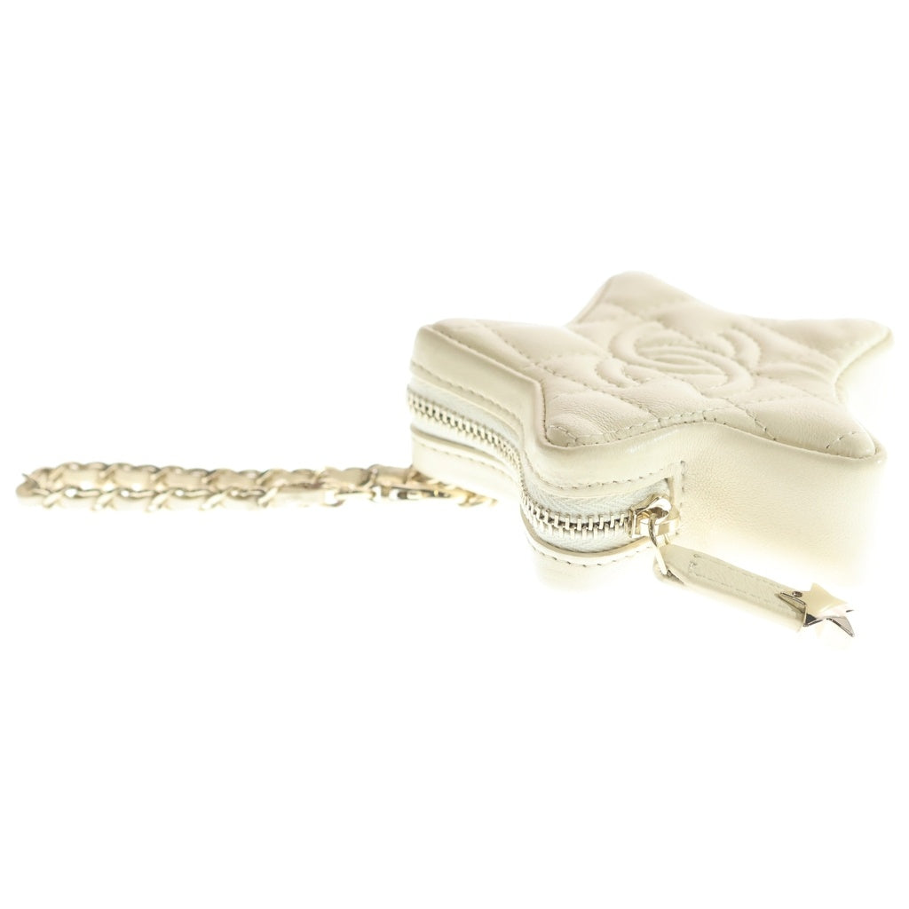 CHANEL(シャネル) ココマーク スター ポーチ バッグチャーム ラムスキン アイボリー AP4985