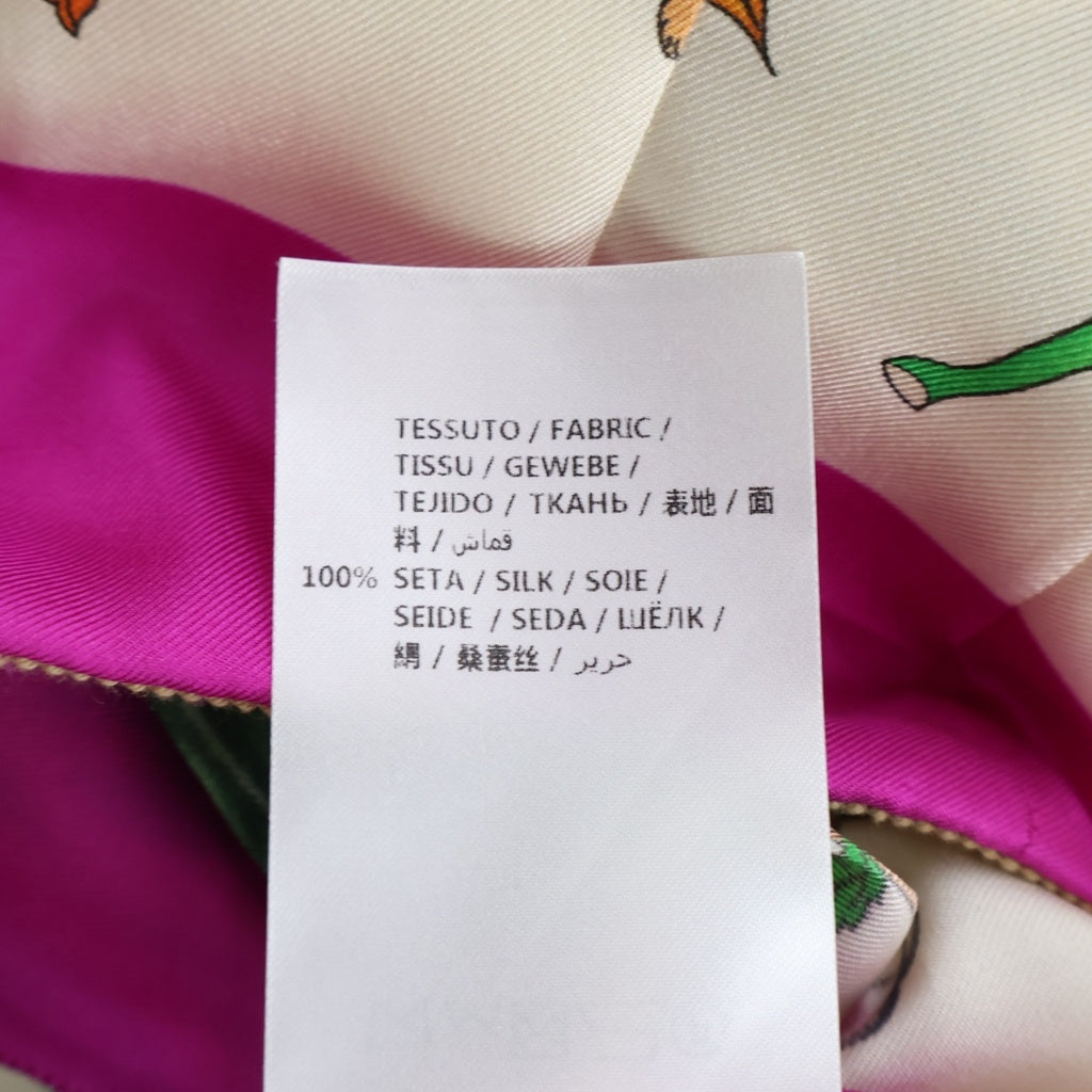 GUCCI(グッチ) ロングスカート ポピーフラワー プリーツ シルク ベージュ ピンク 409370 レディース