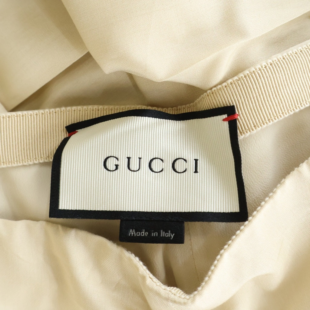 GUCCI(グッチ) フレアパンツ フリル シルク ベージュ 427264