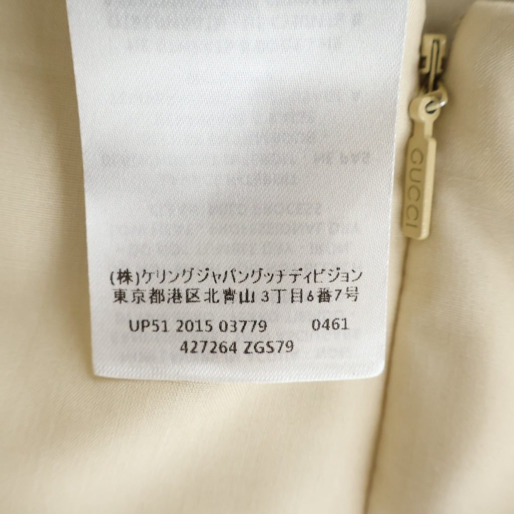 GUCCI(グッチ) フレアパンツ フリル シルク ベージュ 427264