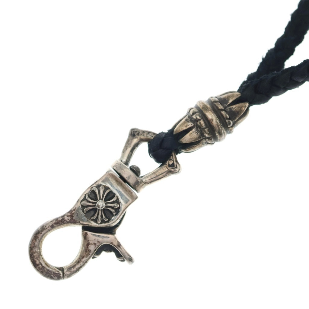 CHROME HEARTS(クロムハーツ) LIPS&TONGUE LANYARS リップ&タン ランヤード クリップホルダー レザーネックレス シルバー/ブラック
