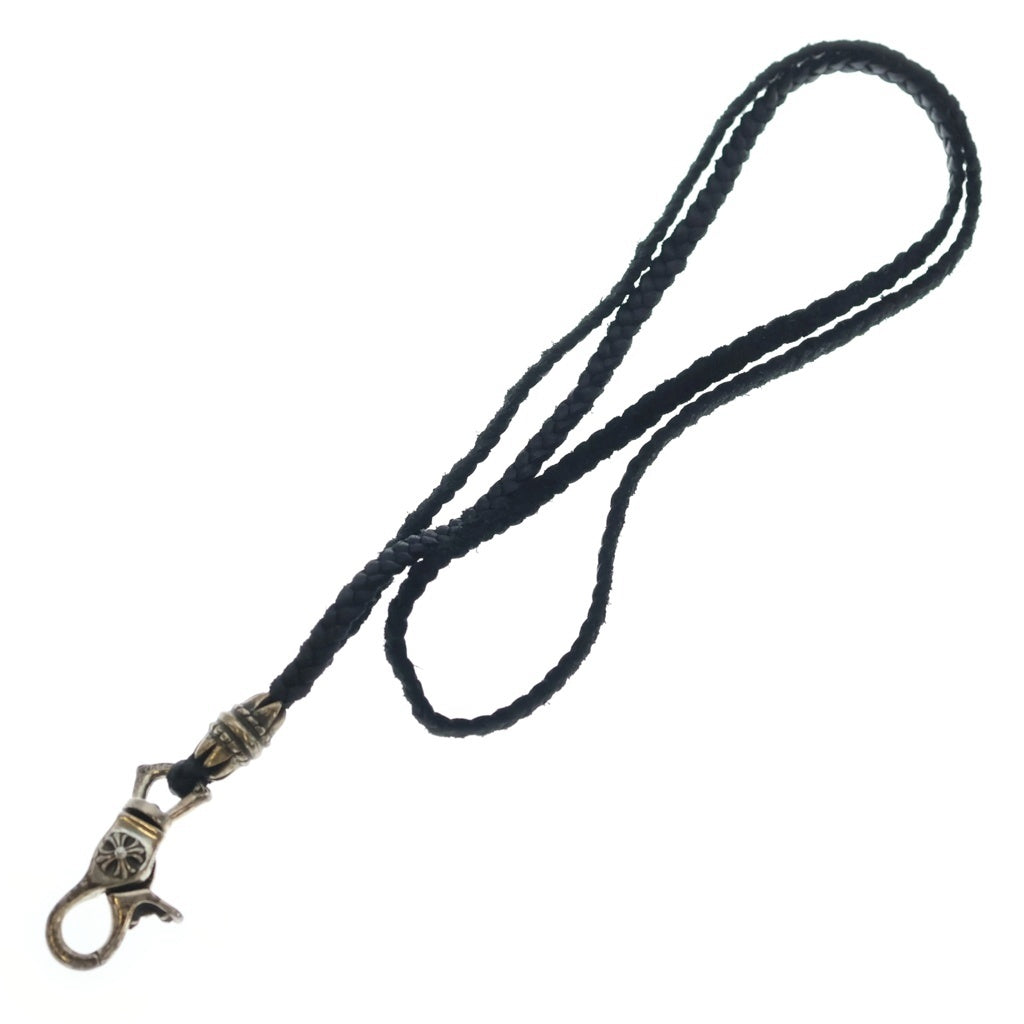 CHROME HEARTS(クロムハーツ) LIPS&TONGUE LANYARS リップ&タン ランヤード クリップホルダー レザーネックレス シルバー/ブラック