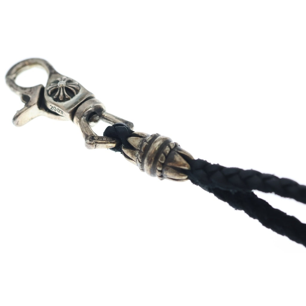 CHROME HEARTS(クロムハーツ) LIPS&TONGUE LANYARS リップ&タン ランヤード クリップホルダー レザーネックレス シルバー/ブラック
