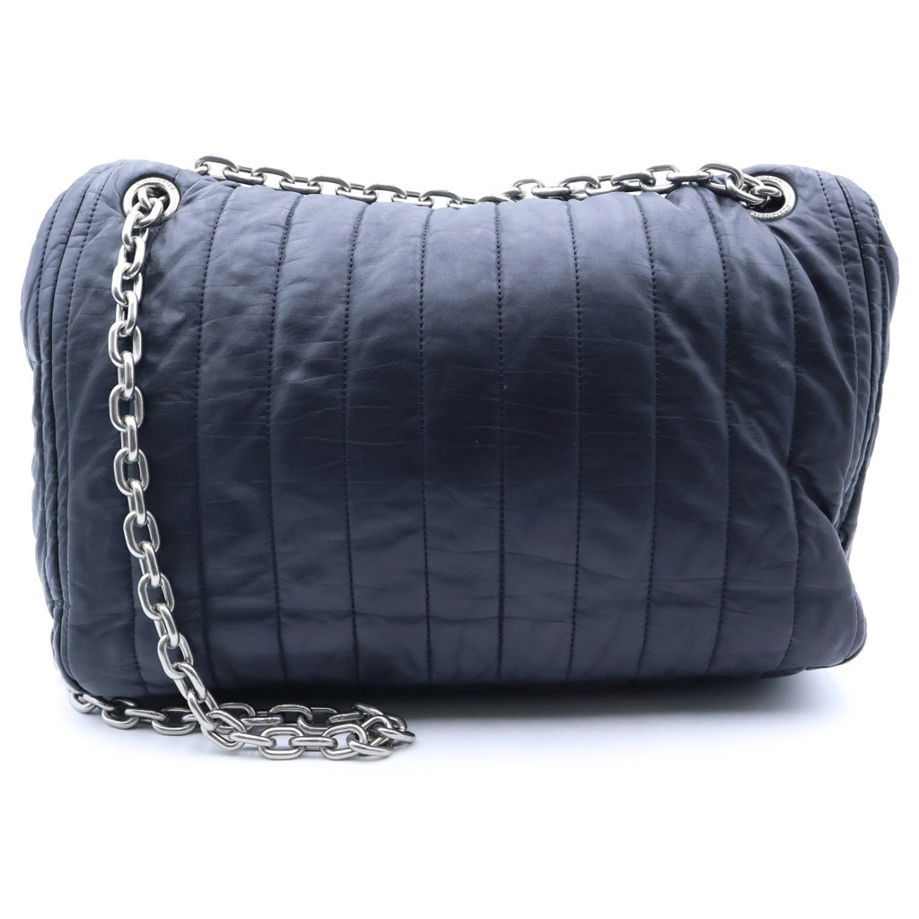 Christian Dior(クリスチャンディオール) モナコ ミディアム チェーン ショルダーバッグ BBロゴ シルバー金具 キルティング レザー ブラック 765945