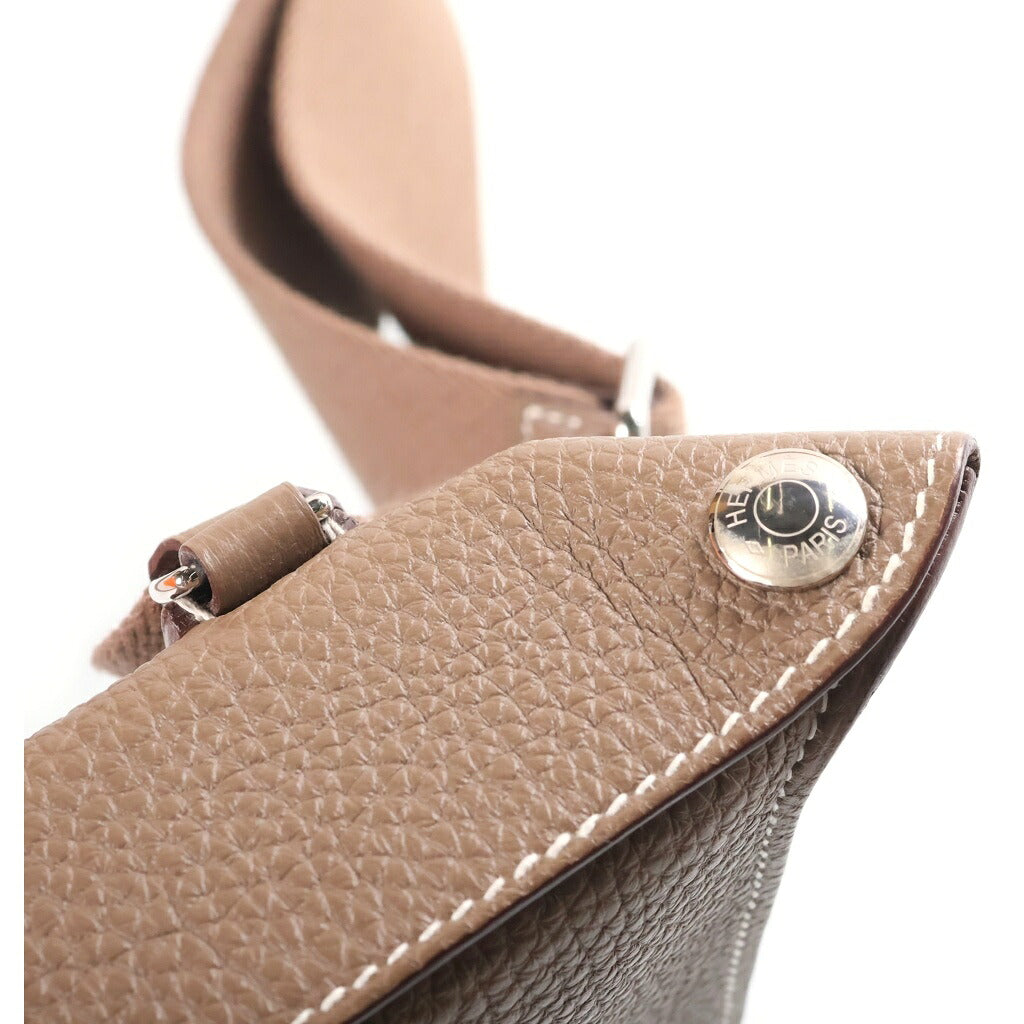 HERMES(エルメス) ヴィドポッシュ エトゥープ トゴ ショルダーバッグ シルバー金具 B刻印